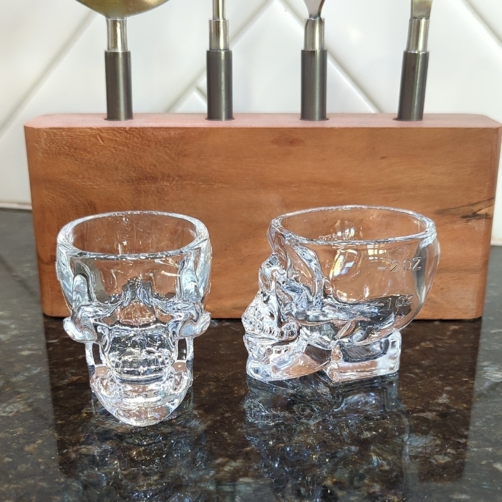 Crystal Head Vodka Skull Shot Glass Set Of 2